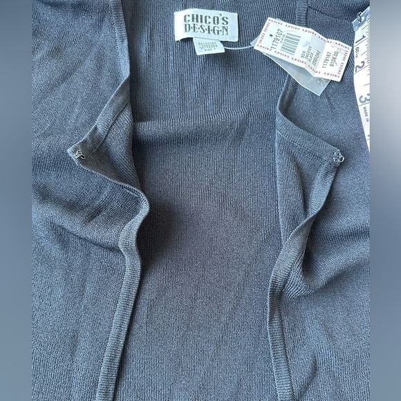 NWT Vintage Chico’s Design Black Beaded Open Front Knit Cardigan Size 1 (US M) - Picture 5 of 11